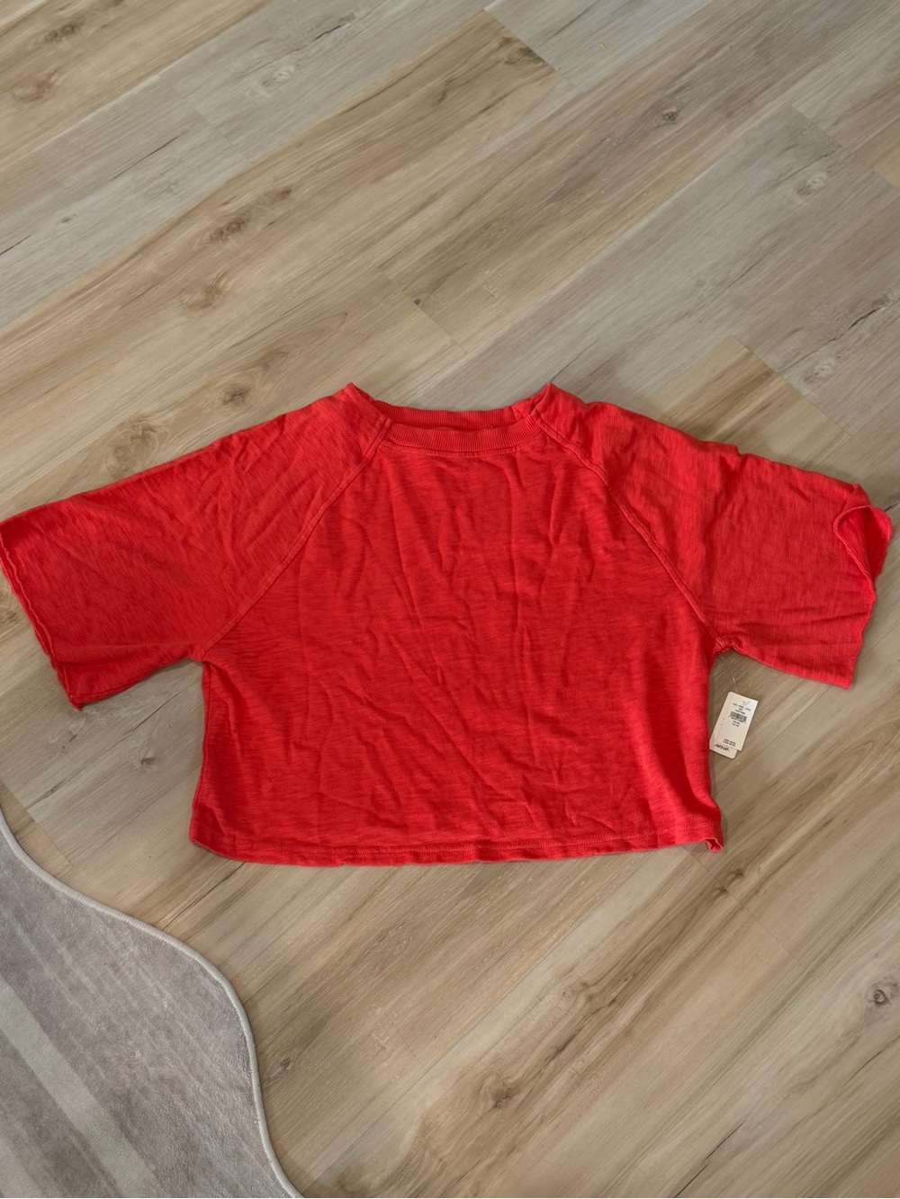 aerie Bright Red Cropped Short Sleeve Tee
